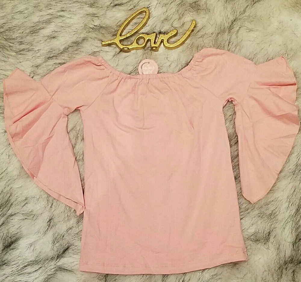 3t peach ruffled top new